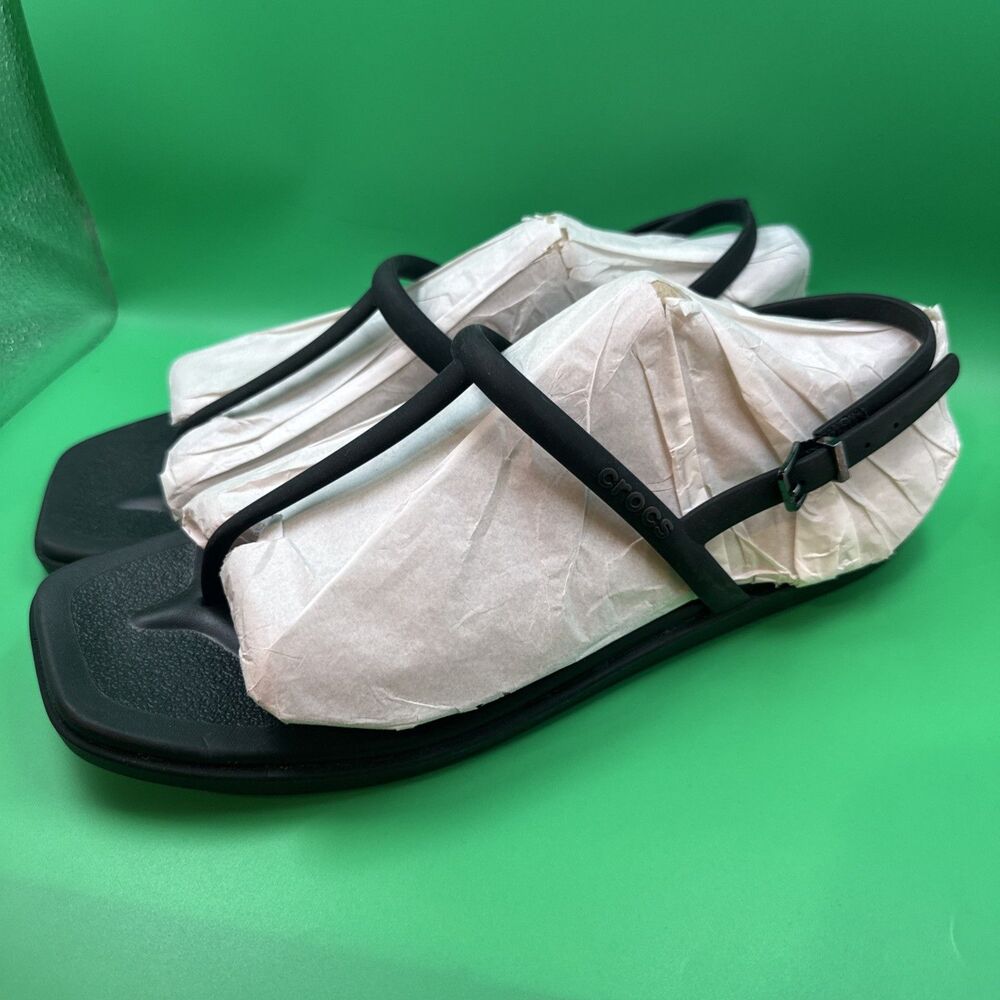 Crocs Miami Thong Flip Flops Womens Size 10 Black Sandals Adjustable Strap NEW - Picture 4 of 5